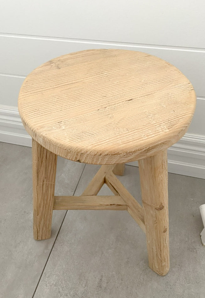 Skye| Round Elm Stool